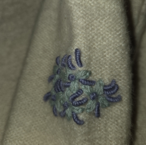 Vintage Karen Scott Woll Sweater Cardigan Embroidered Wool - Picture 5 of 10